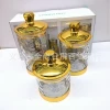 Sealed plastic bottle, high-end candy jar, storage jar with lid, golden storage jar details Picture